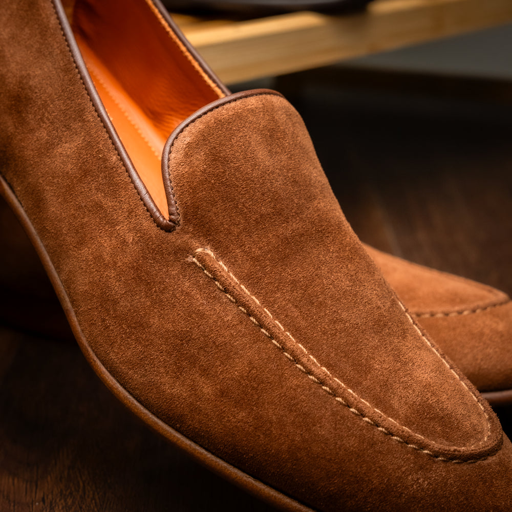 16-685-CGN BRUNO Suede Penny Loafer, Cognac