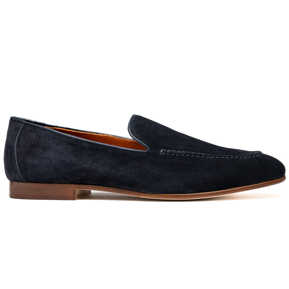 16-685-NVY BRUNO Suede Penny Loafer, Navy