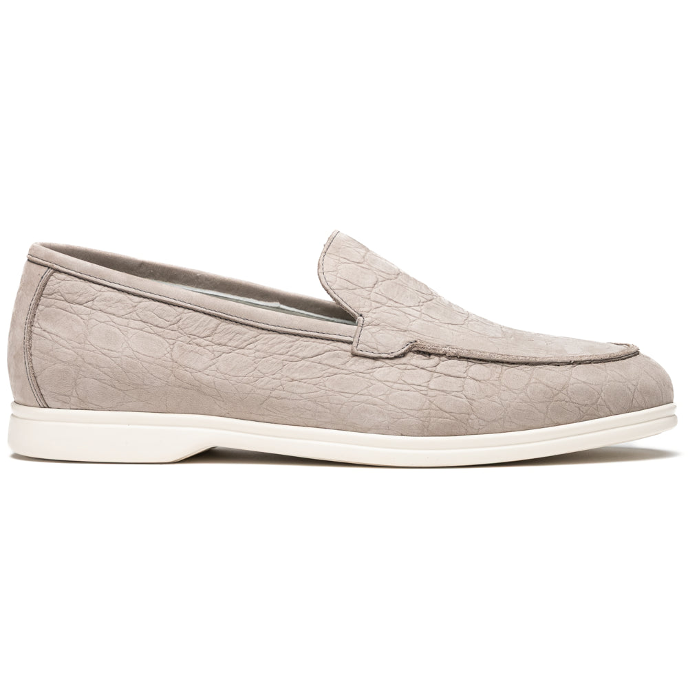 LIVORNO Stampata Crocodile Nubuk Loafer, Bone