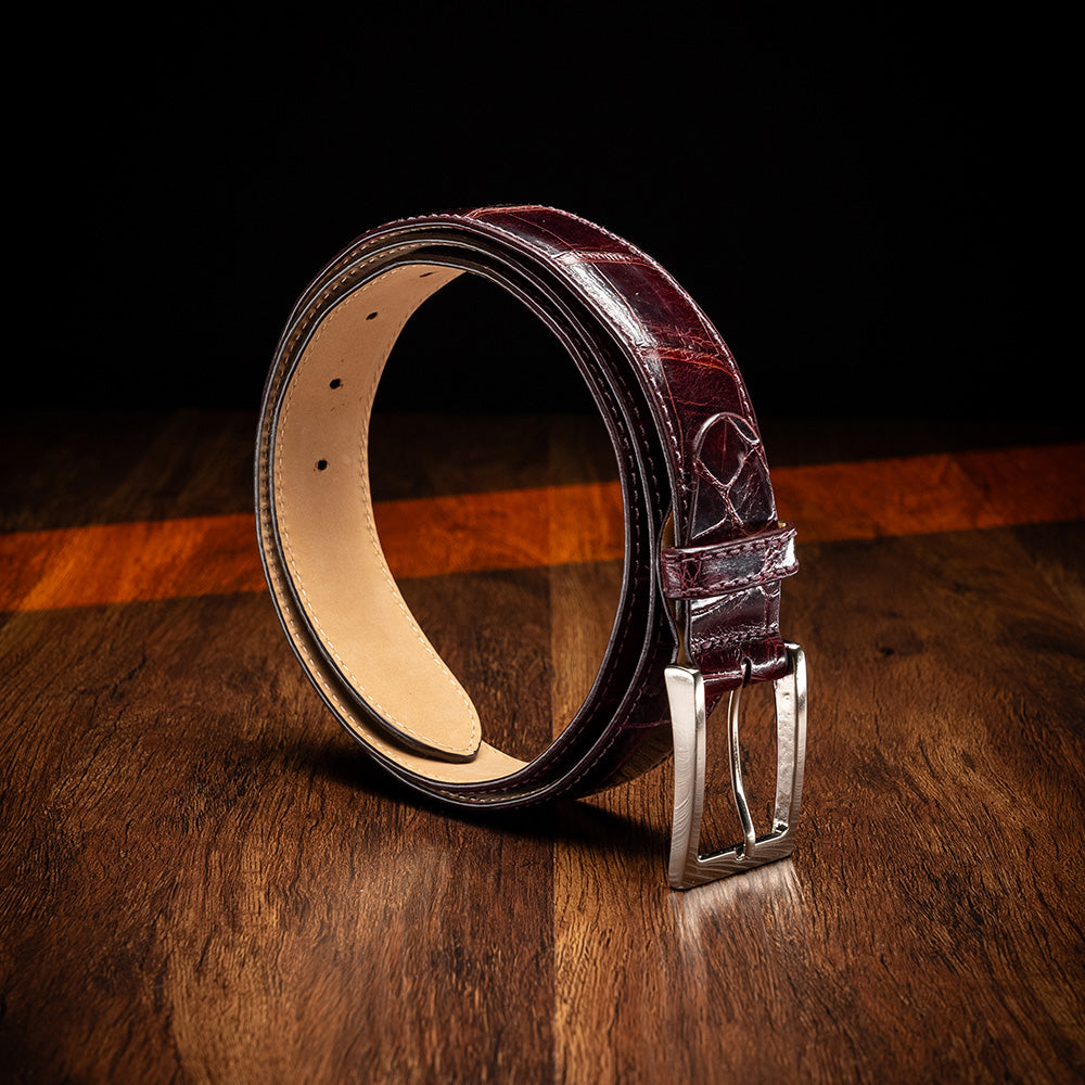 70-100-BDX ALLIGATOR Belt, Bordeaux