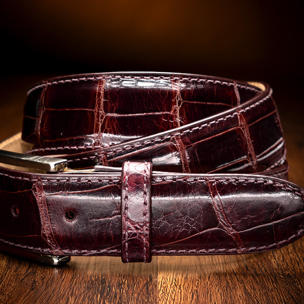 70-100-BDX ALLIGATOR Belt, Bordeaux