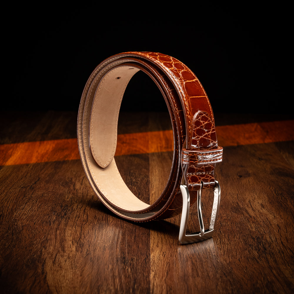 70-100-CGN ALLIGATOR Belt, Cognac