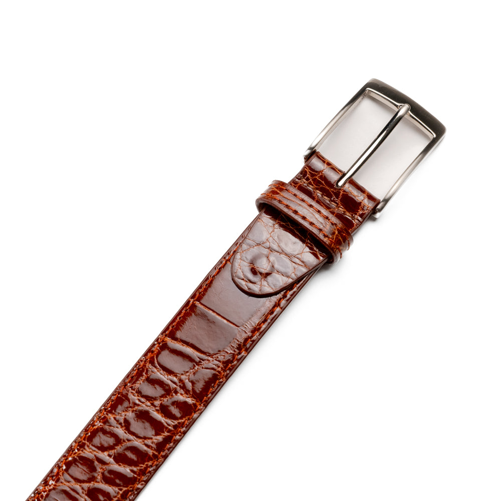 70-100-CGN ALLIGATOR Belt, Cognac