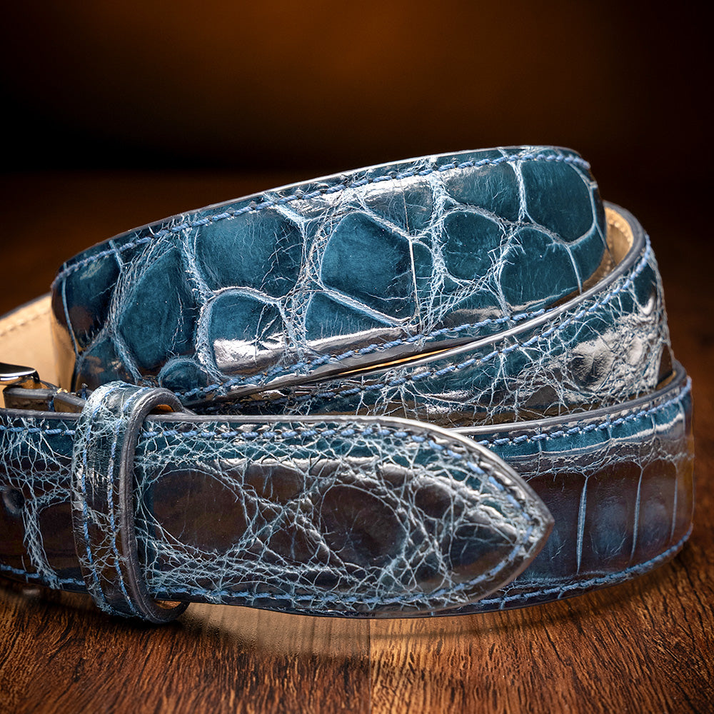 70-100-DNM ALLIGATOR Belt, Denim