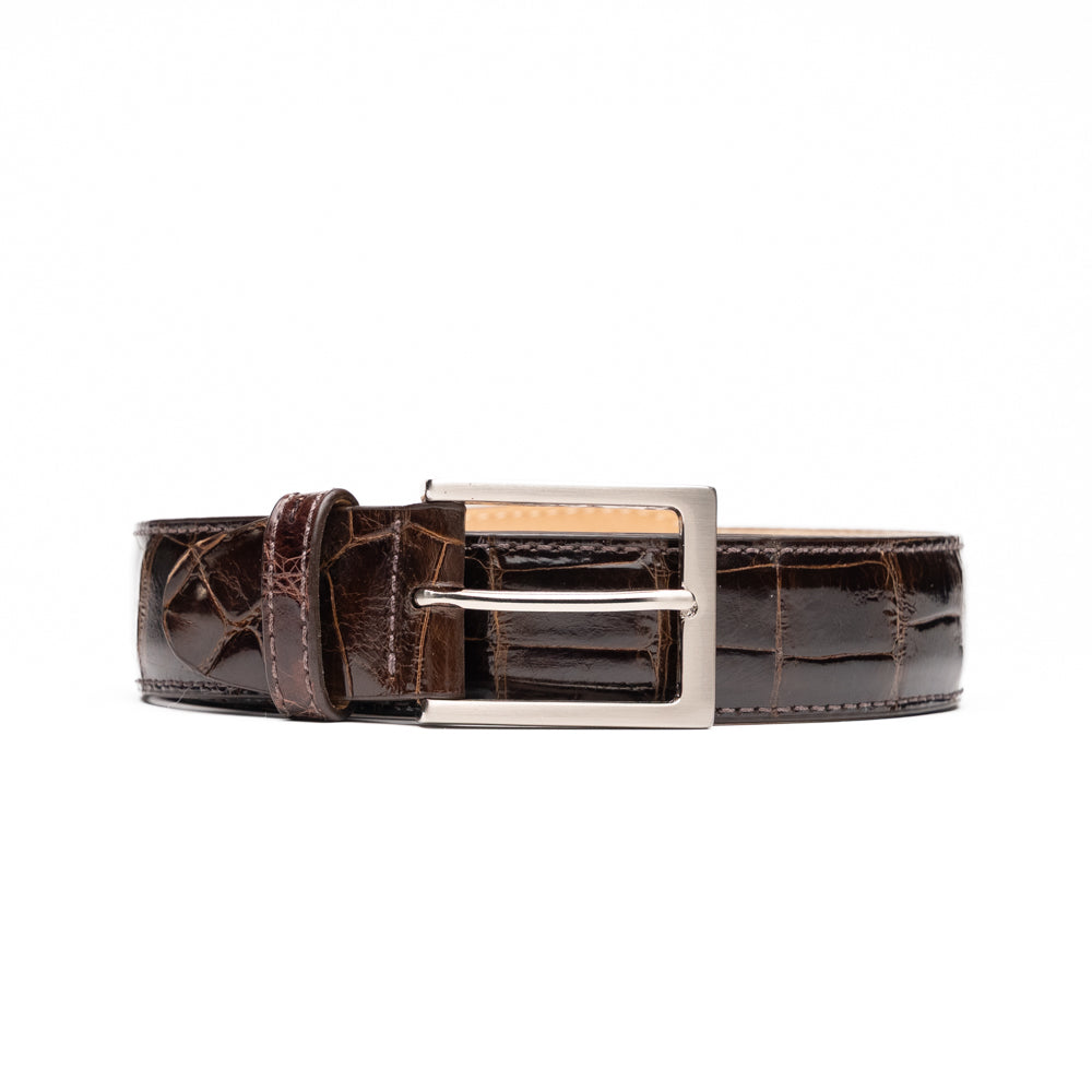 70-100-NIC ALLIGATOR Belt, Nicotine