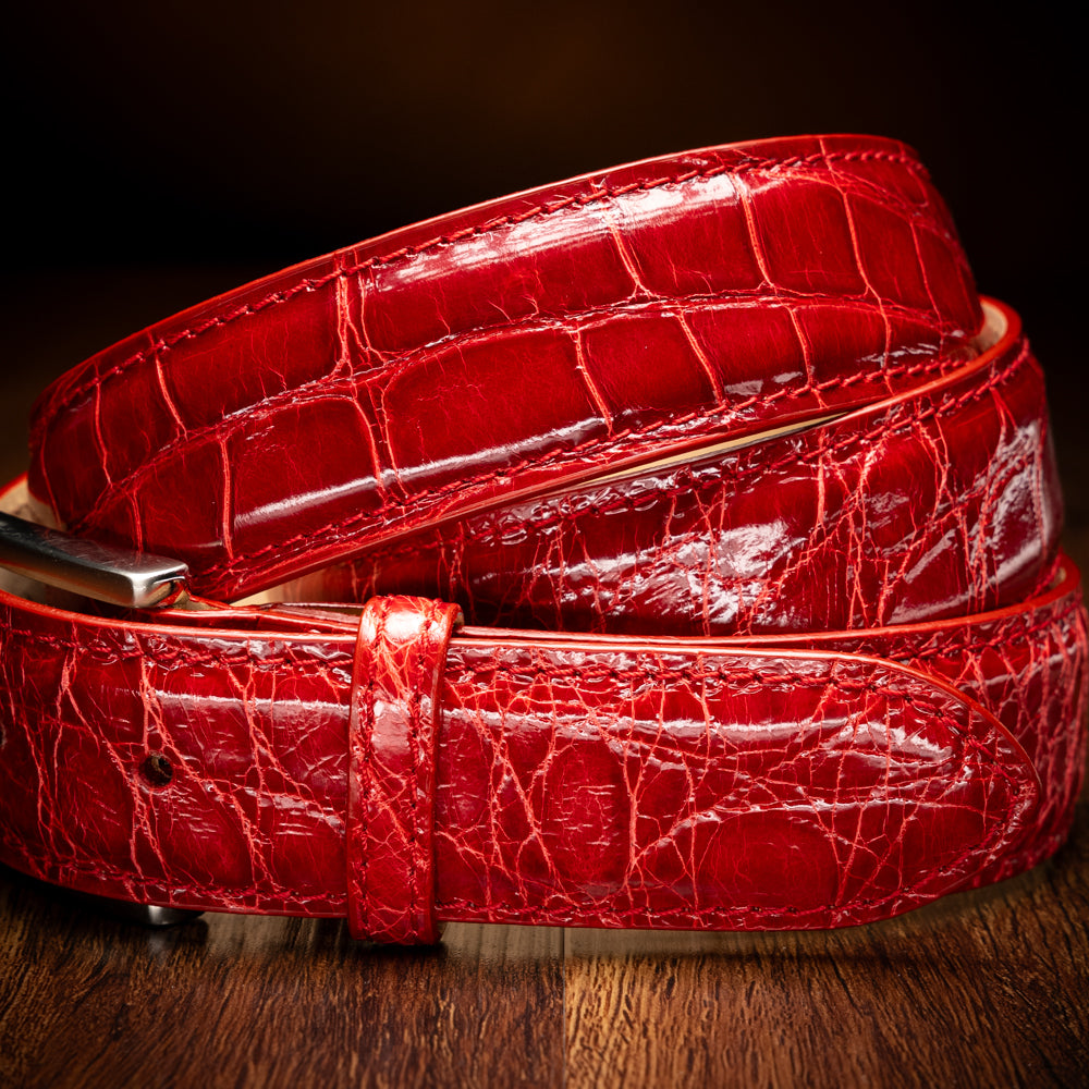 70-100-RED ALLIGATOR Belt, Red