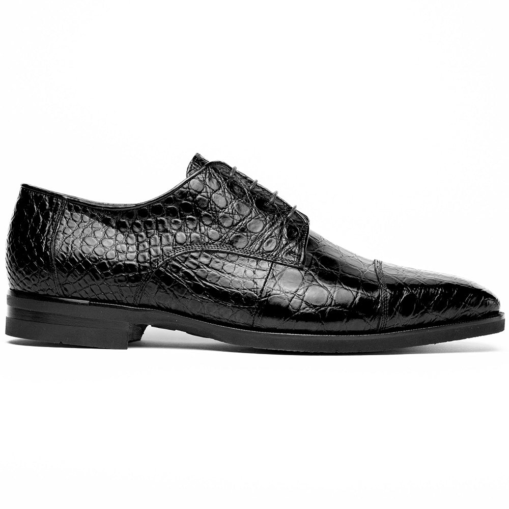 21-532-BKM ANDREA Crocodile Lace Up, Black display picture 1