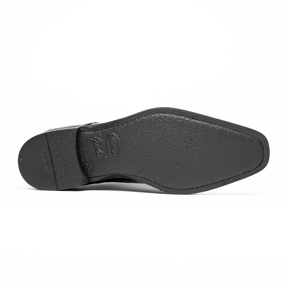 21-532-BKM ANDREA Crocodile Lace Up, Black