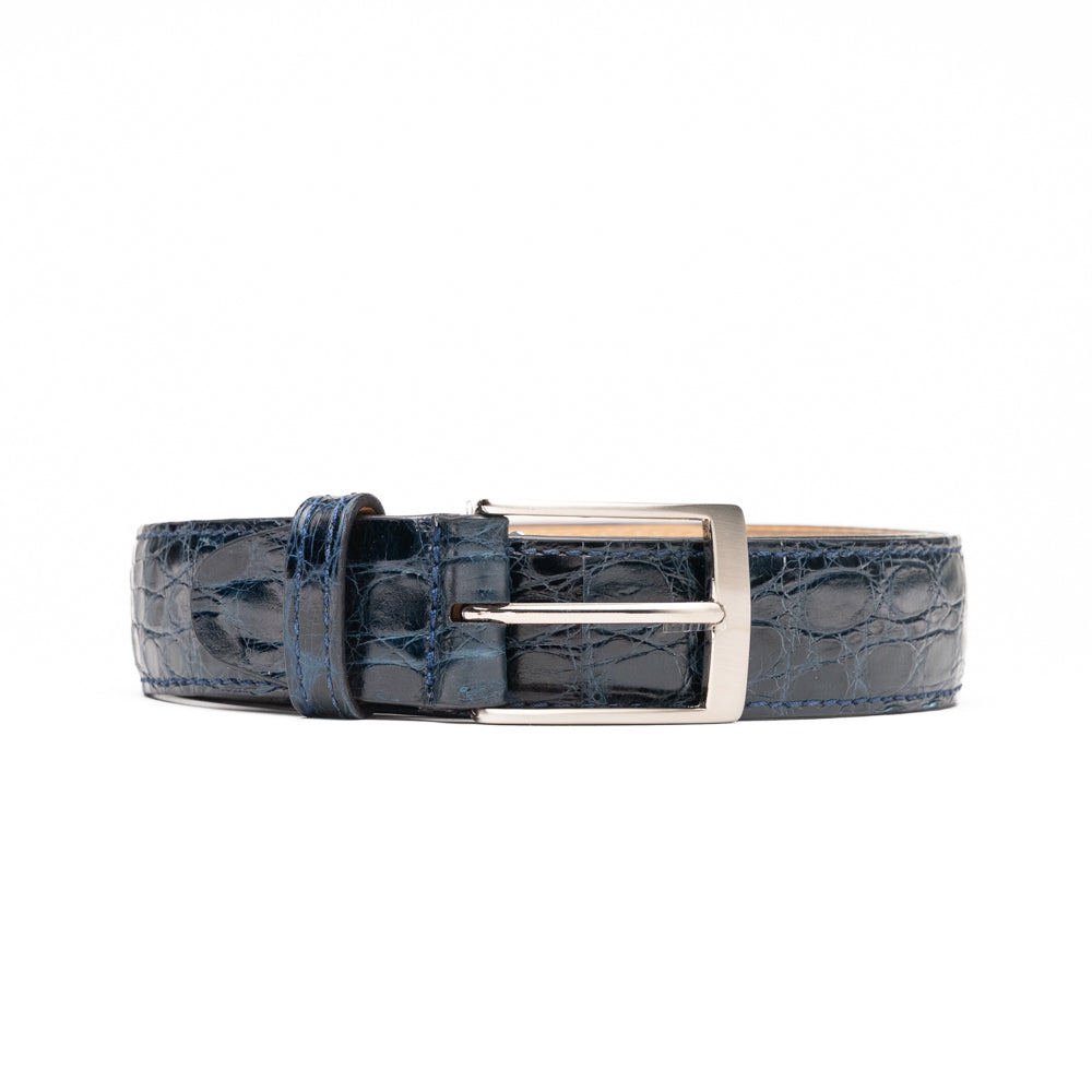 71-155-NVY Crocodile Belt, Navy