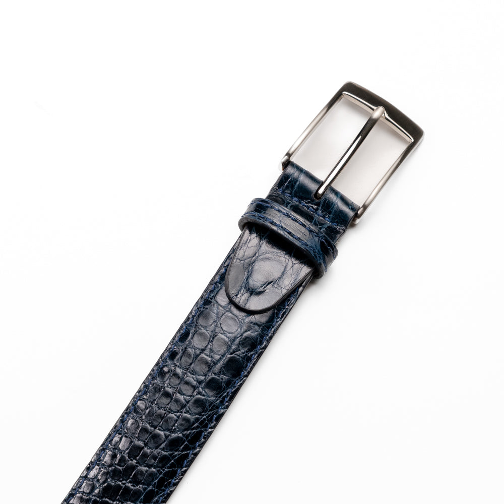 71-155-NVY Crocodile Belt, Navy