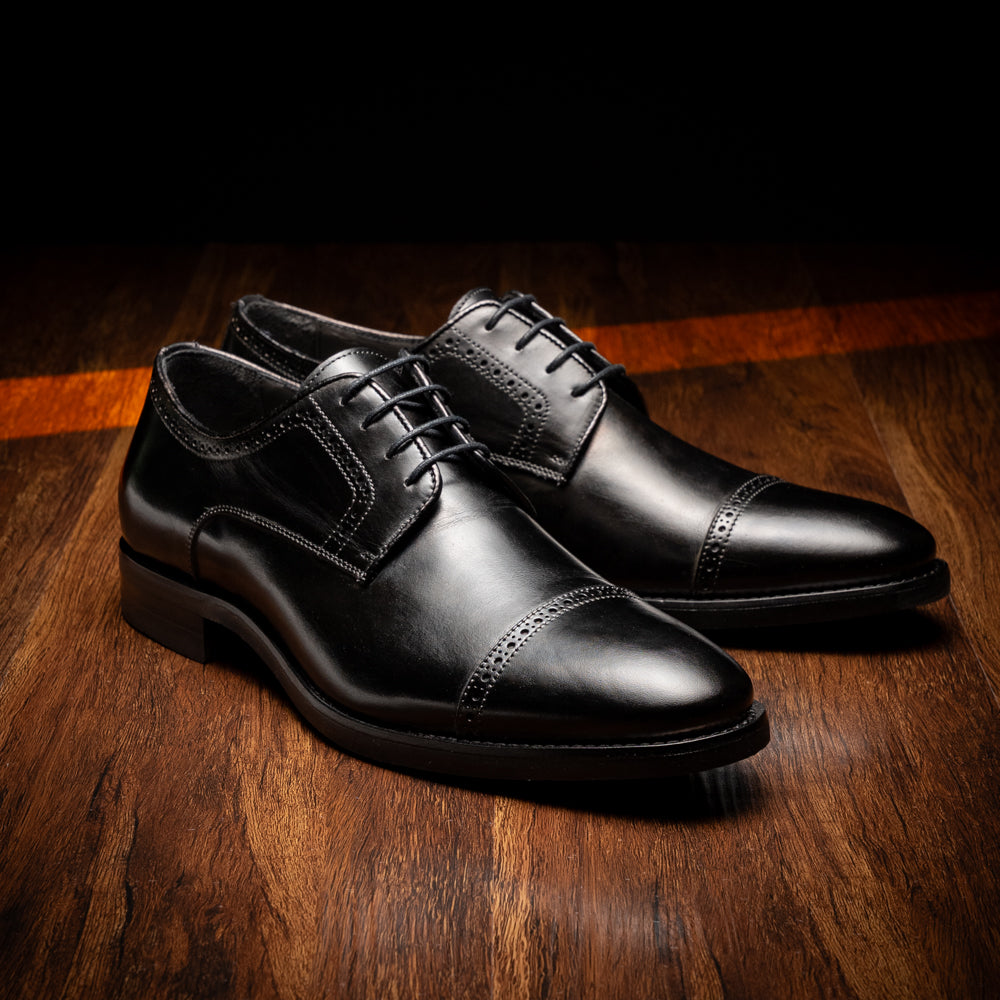 25-548-BLK GIOVANNI Italian Calfskin Lace Up Black