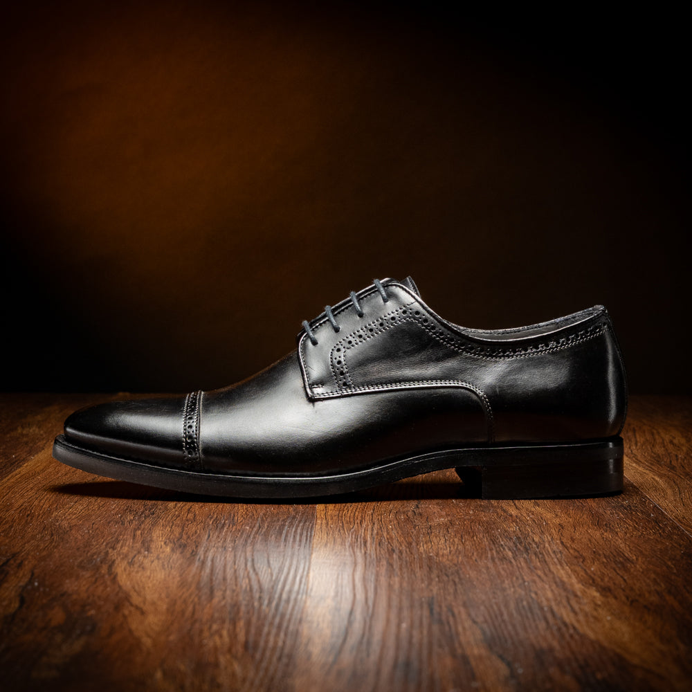 25-548-BLK GIOVANNI Italian Calfskin Lace Up Black