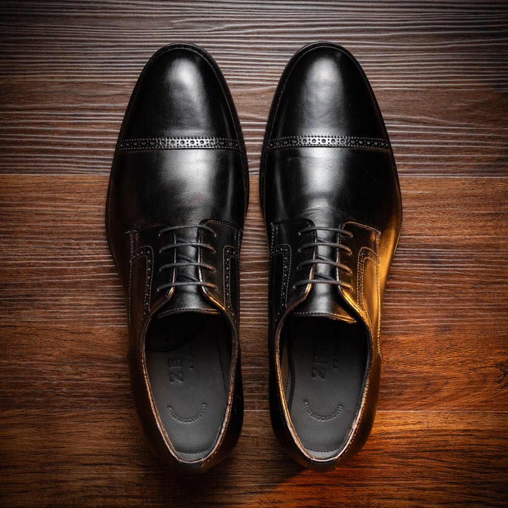 25-548-BLK GIOVANNI Italian Calfskin Lace Up Black