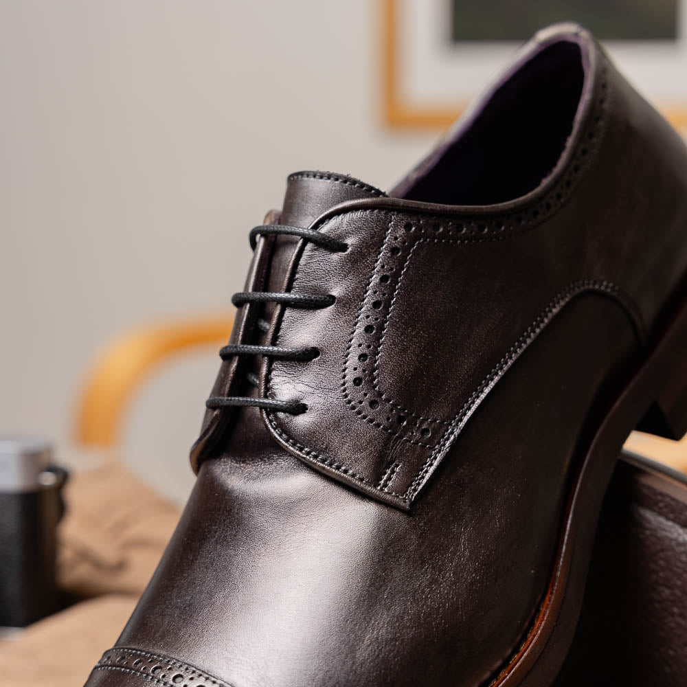 25-548-GRY GIOVANNI Italian Calfskin Lace Up Black