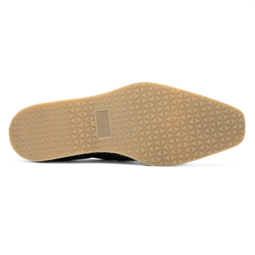 11-035-GRY MEO 3 Sueded Goatskin Penny Loafer, Grey