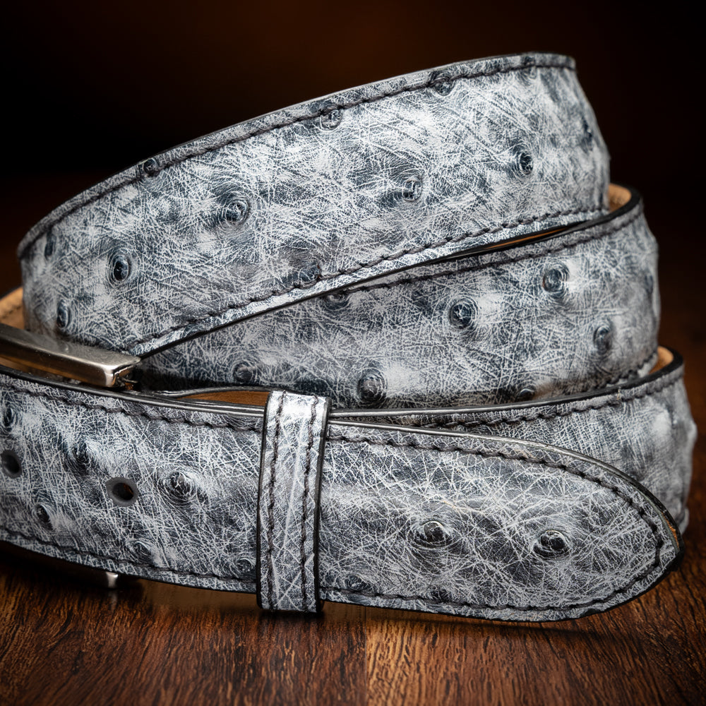 73-101-GRY Ostrich Quill Belt, Grey