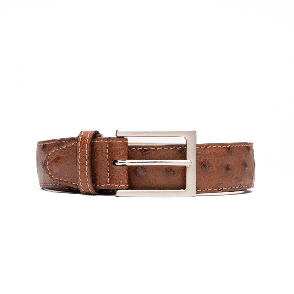 73-101-BRN OSTRICH QUILL Belt, Brown