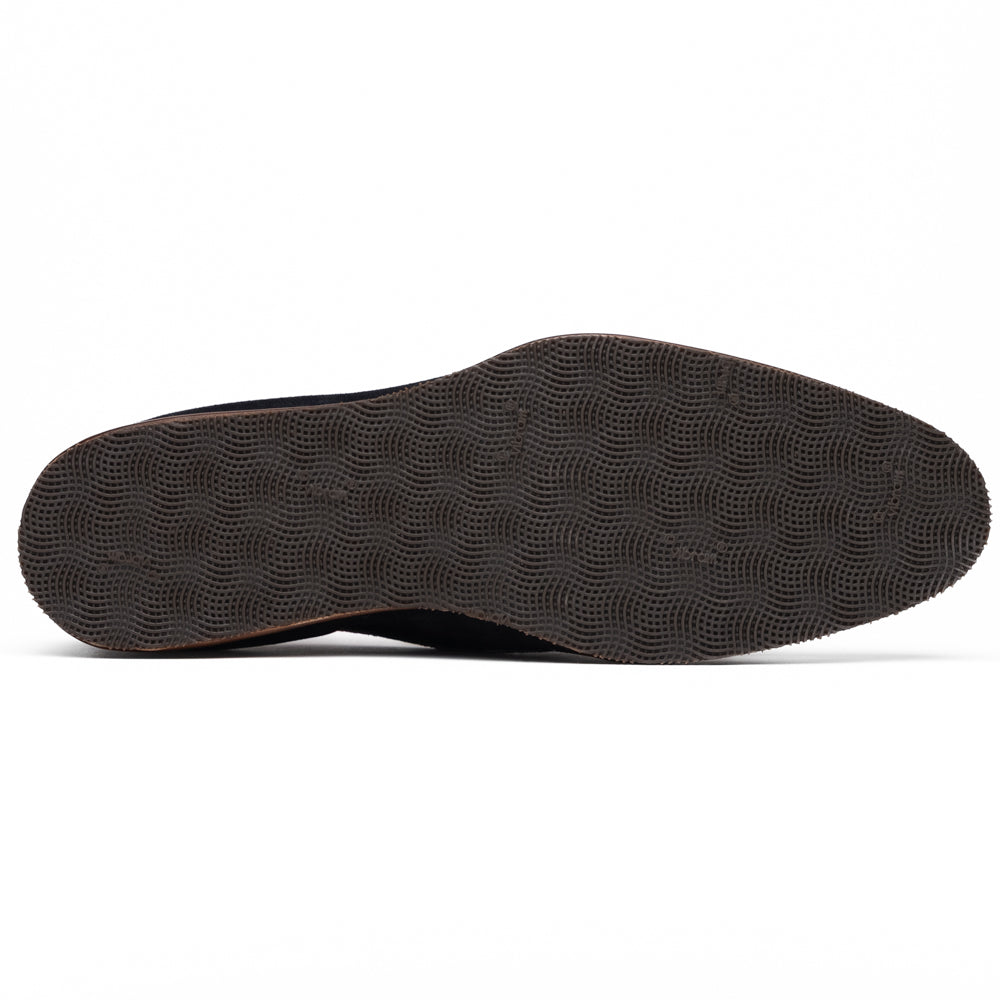 16-695-NVY PISA Italian Suede Hand-Woven Loafers Navy