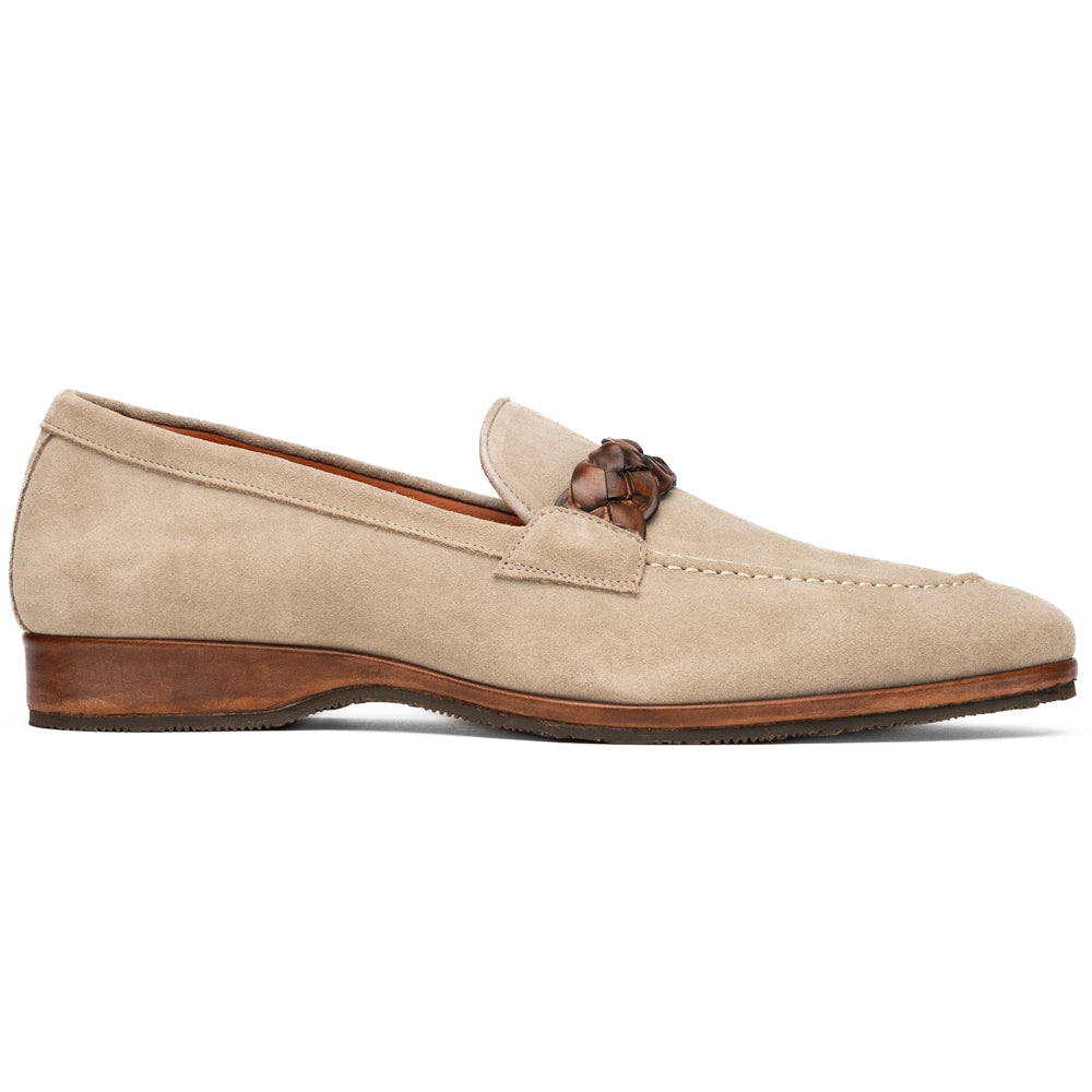 16-695-STN PISA Italian Suede Hand-Woven Loafers STONE
