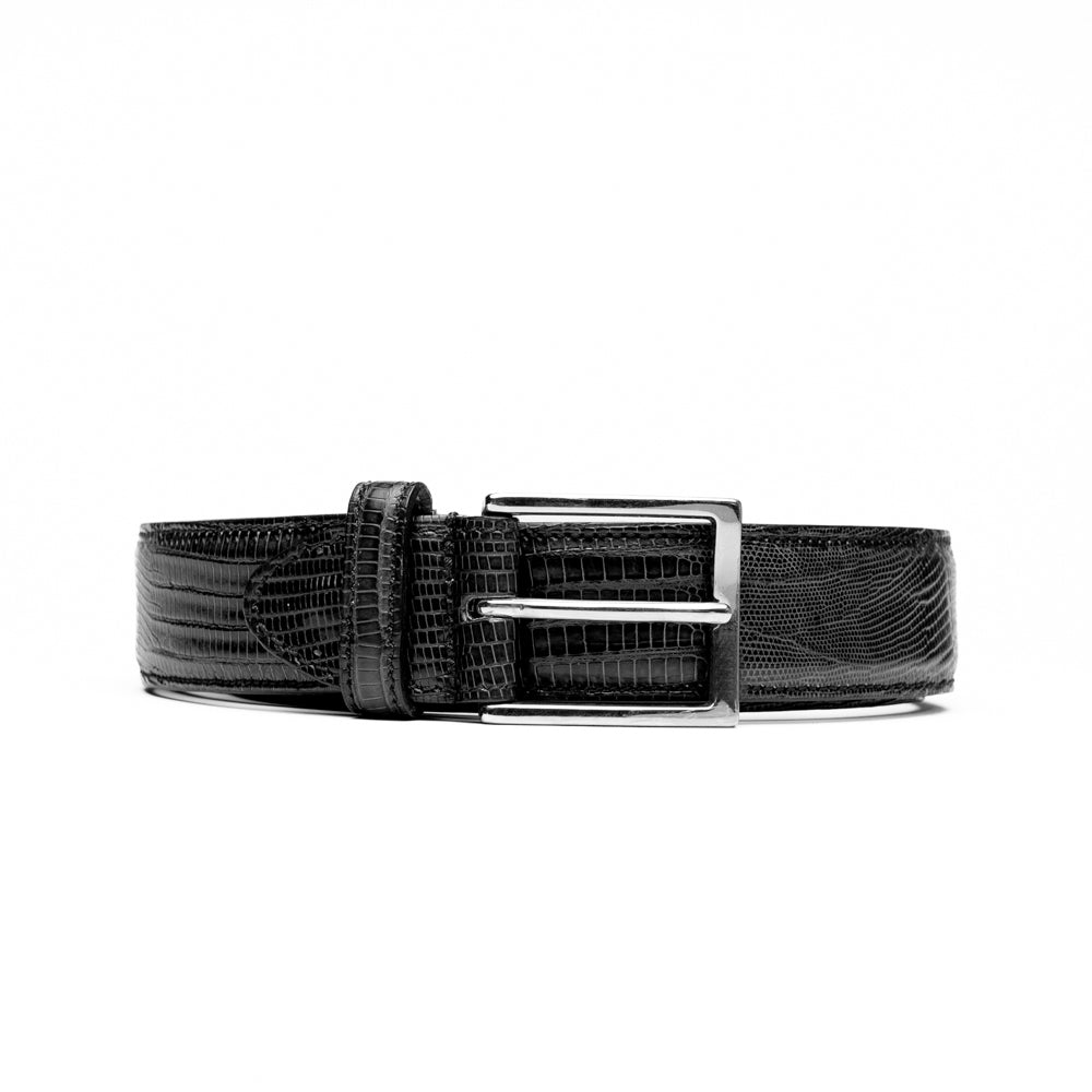 74-350-BLK BELT TEJU LIZARD, Black