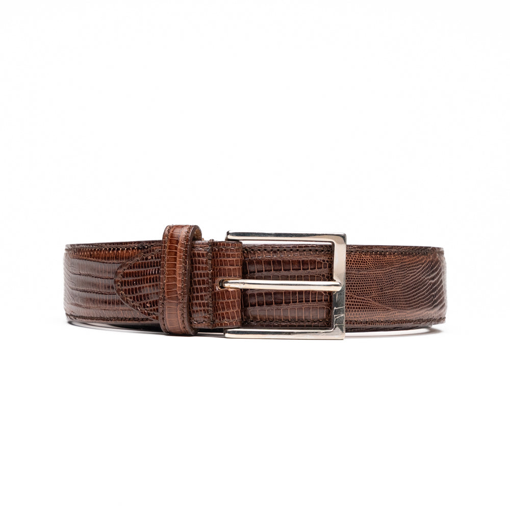 74-350-BRN BELT TEJU LIZARD, Brown