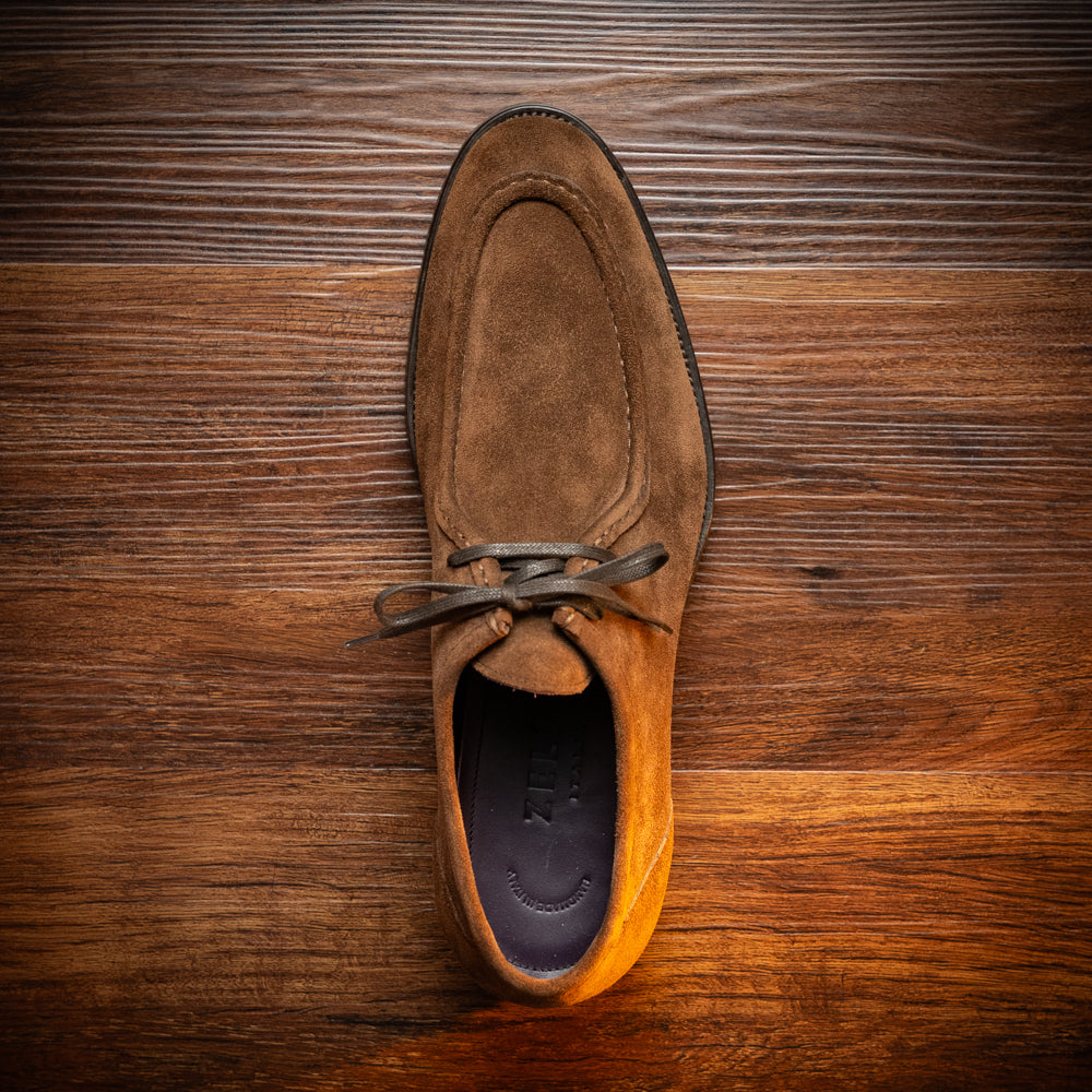 26-303-CHO WALLABY Suede Lace Up, Chocolate
