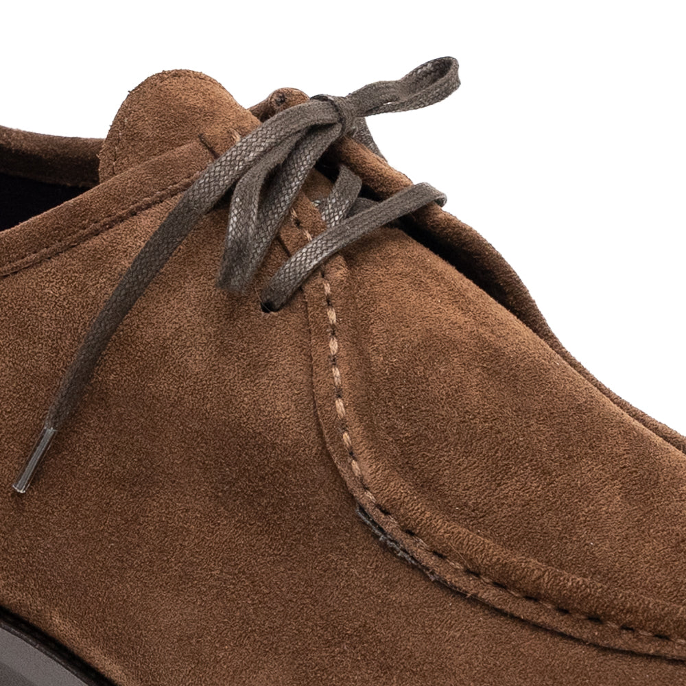 26-303-CHO WALLABY Suede Lace Up, Chocolate