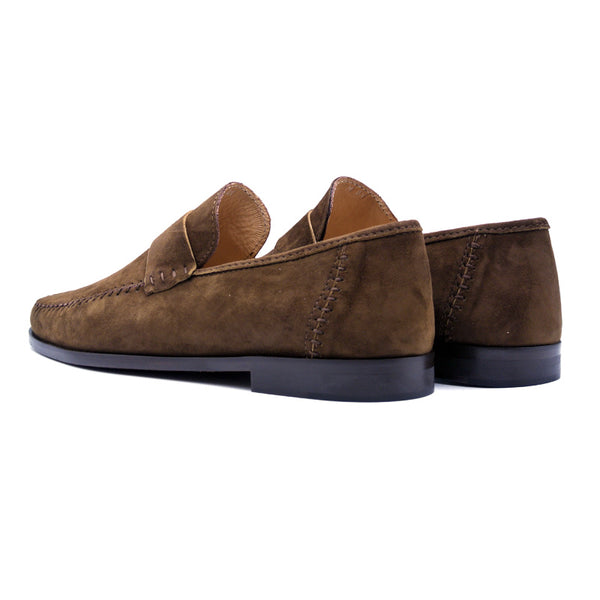 16500TAB PARMA Sueded Loafer, Tobacco Size 13 Zelli Italia