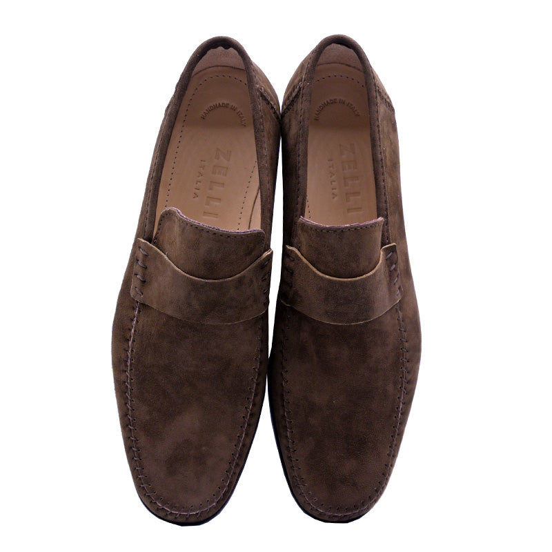 16-500-TAB PARMA Sueded Loafer, Tobacco Size 13