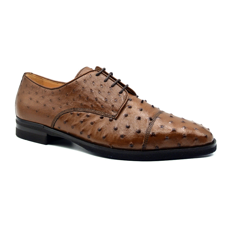 23-538-BDY ANDREA Ostrich Quill Lace Up, Brandy display picture 1