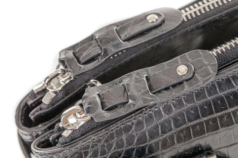 30-657-BLK THE JULIETTE Gracen Nile Crocodile Handbag, Black