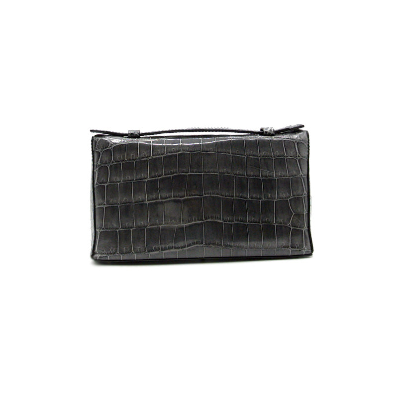 30-662-GRY THE SOPHIE Gracen Nile Crocodile Handbag, Gray