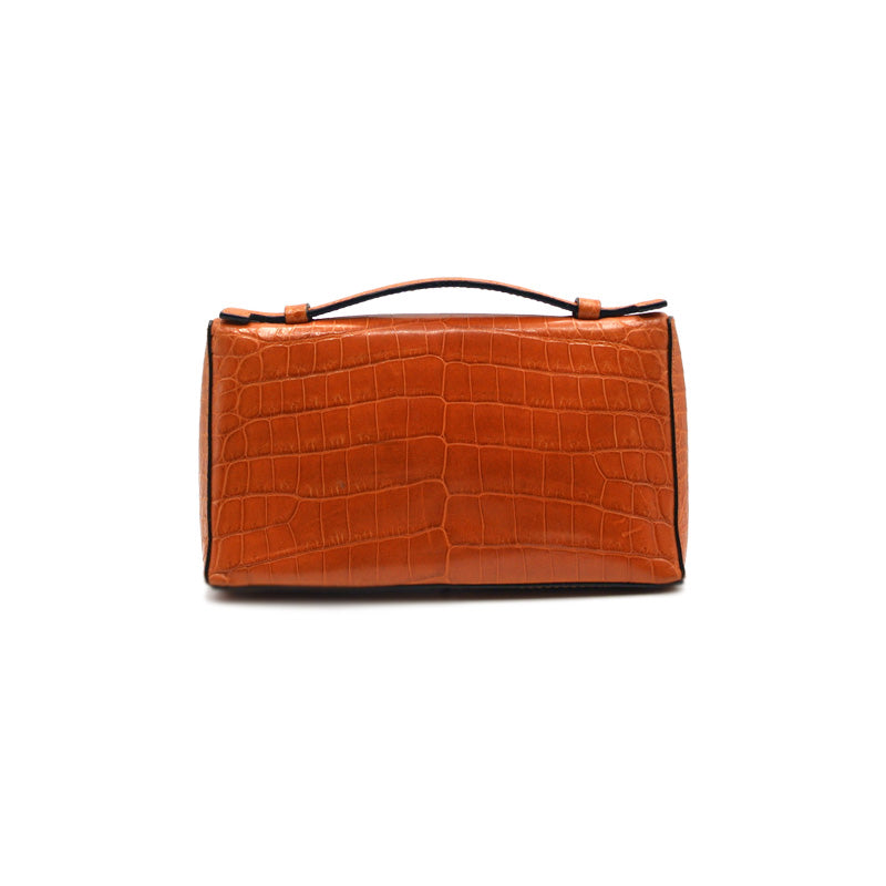 30-662-ORG THE SOPHIE Gracen Nile Crocodile Handbag, Orange