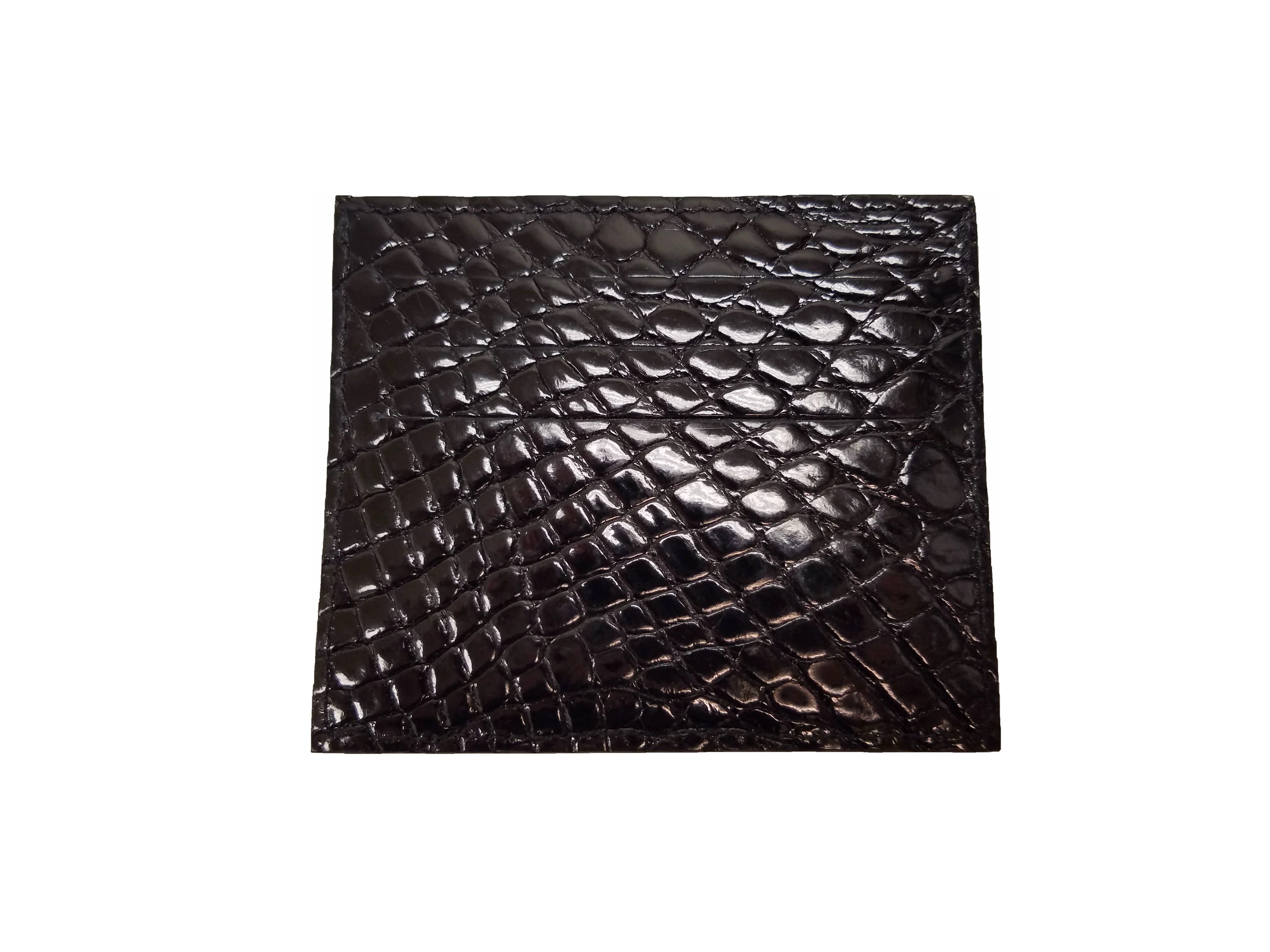 O-81-550 Crocodile Card Holder- Black