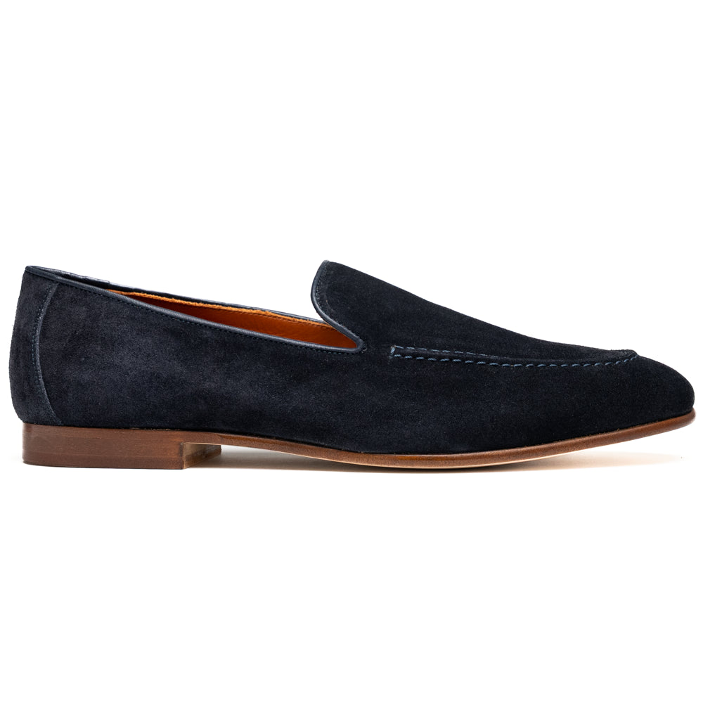 16-685-NVY BRUNO Suede Penny Loafer, Navy