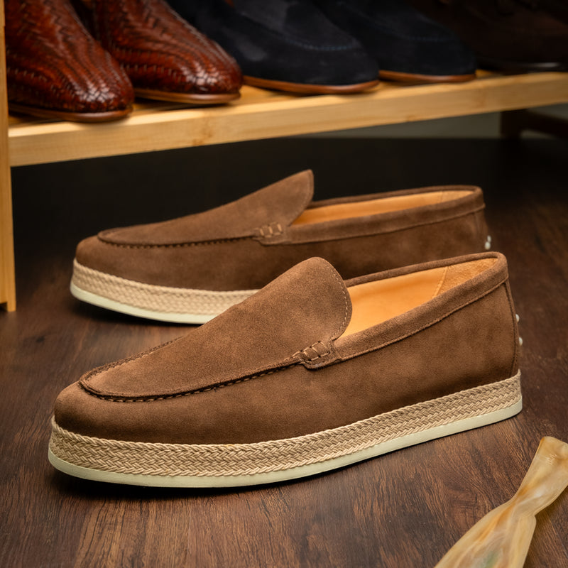 AMATO Suede Loafer, Chocolate Brown