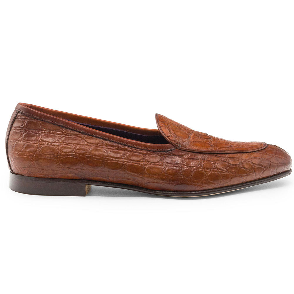 11-630-CGN MICA Crocodile Slip On Loafer, Cognac