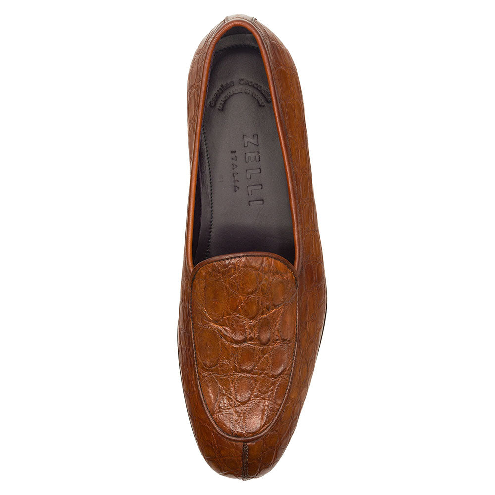 11-630-CGN MICA Crocodile Slip On Loafer, Cognac