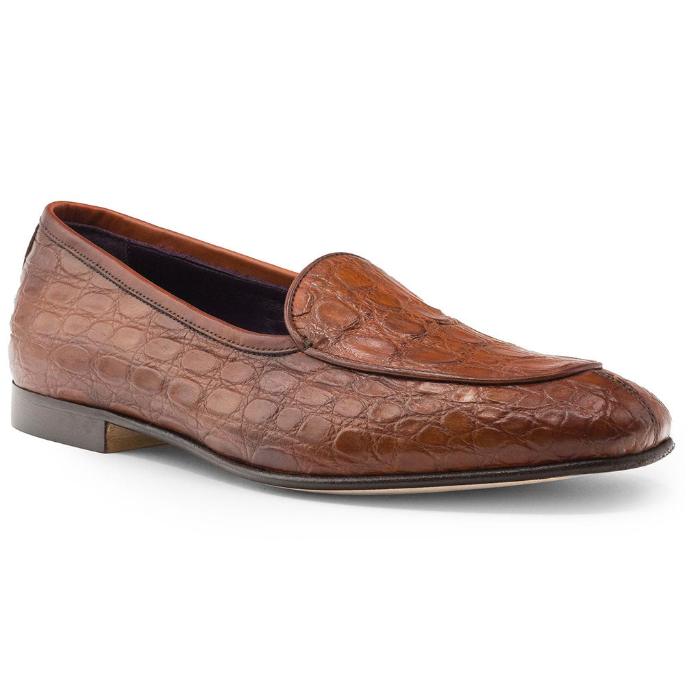 11-630-CGN MICA Crocodile Slip On Loafer, Cognac