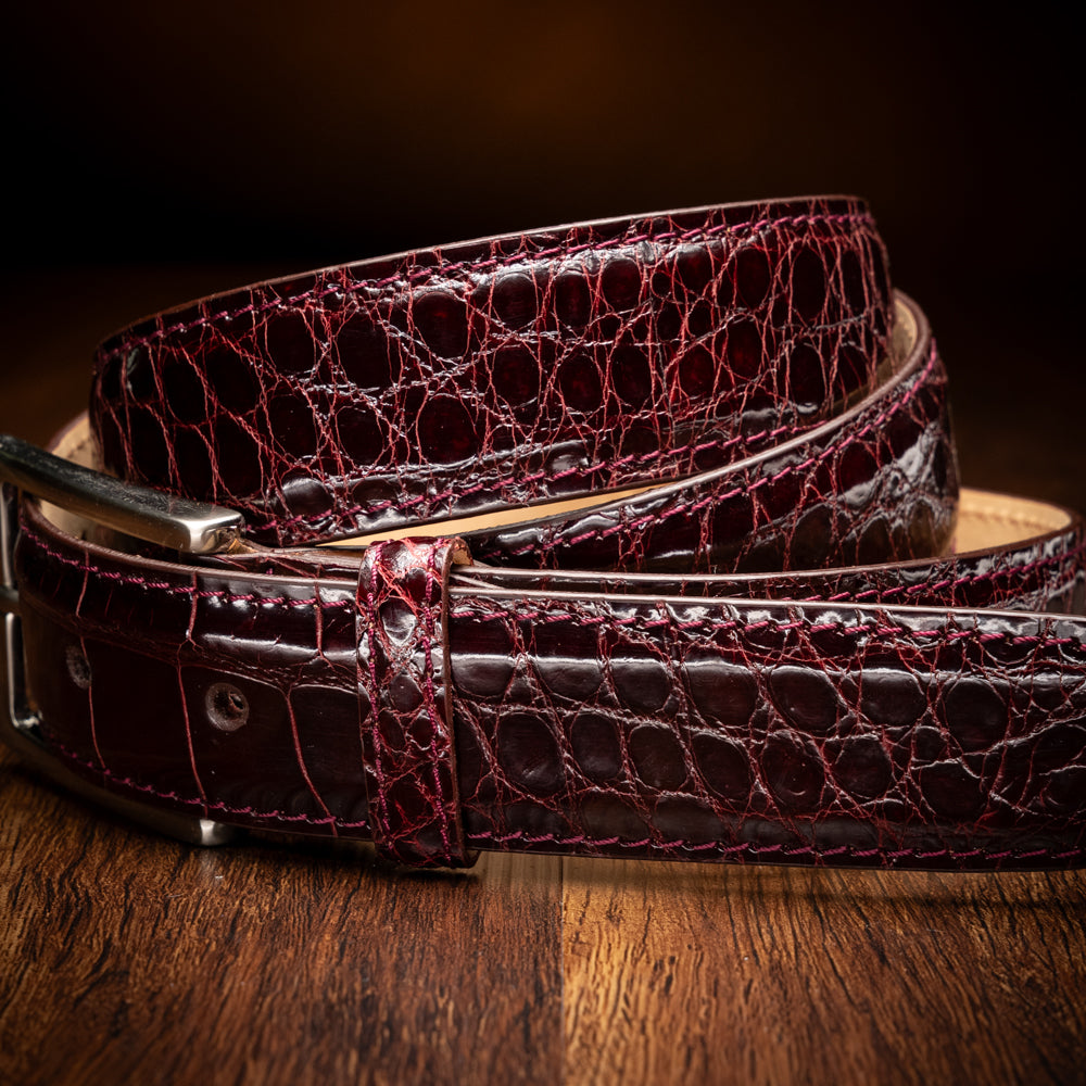 70-100-BDX ALLIGATOR Belt, Bordeaux