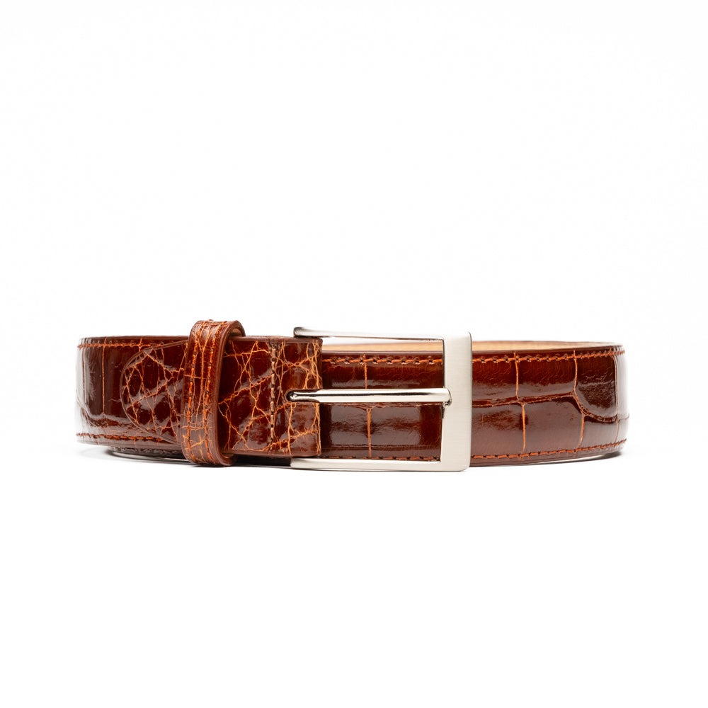 70-100-CGN ALLIGATOR Belt, Cognac