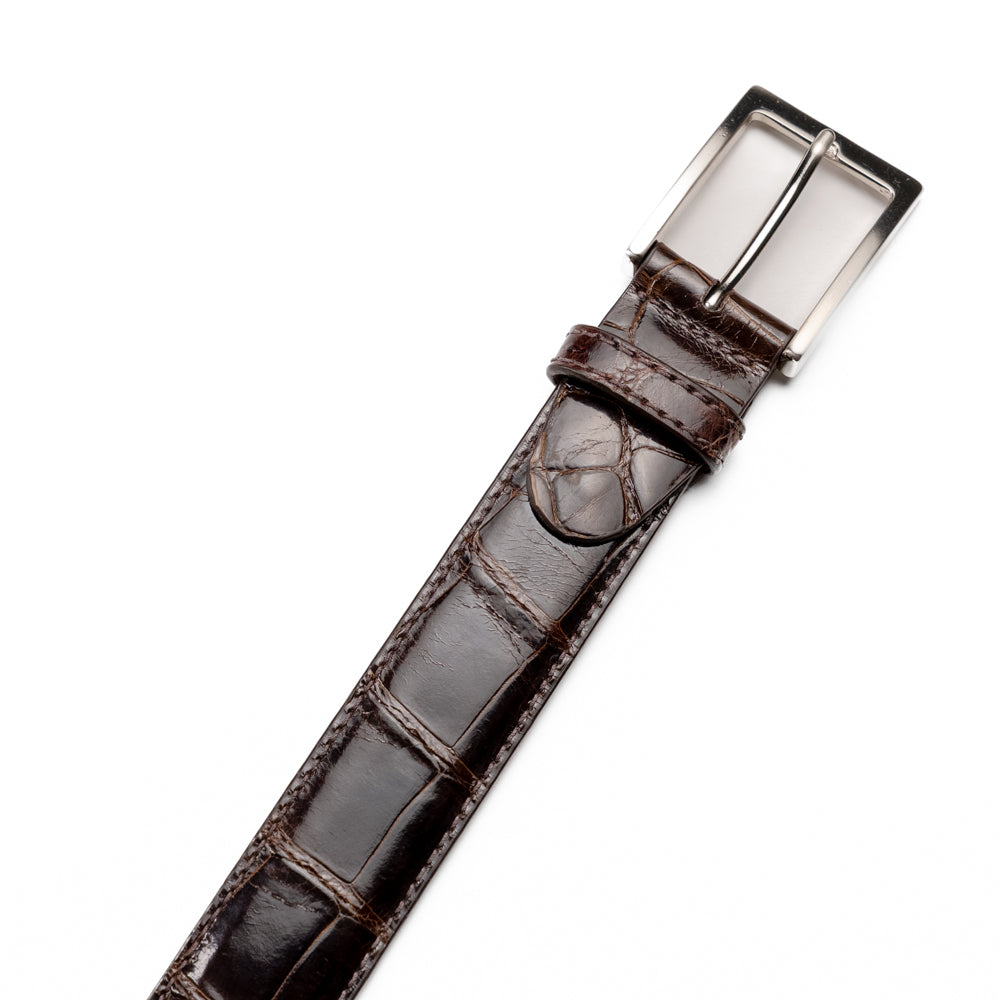 70-100-NIC ALLIGATOR Belt, Nicotine