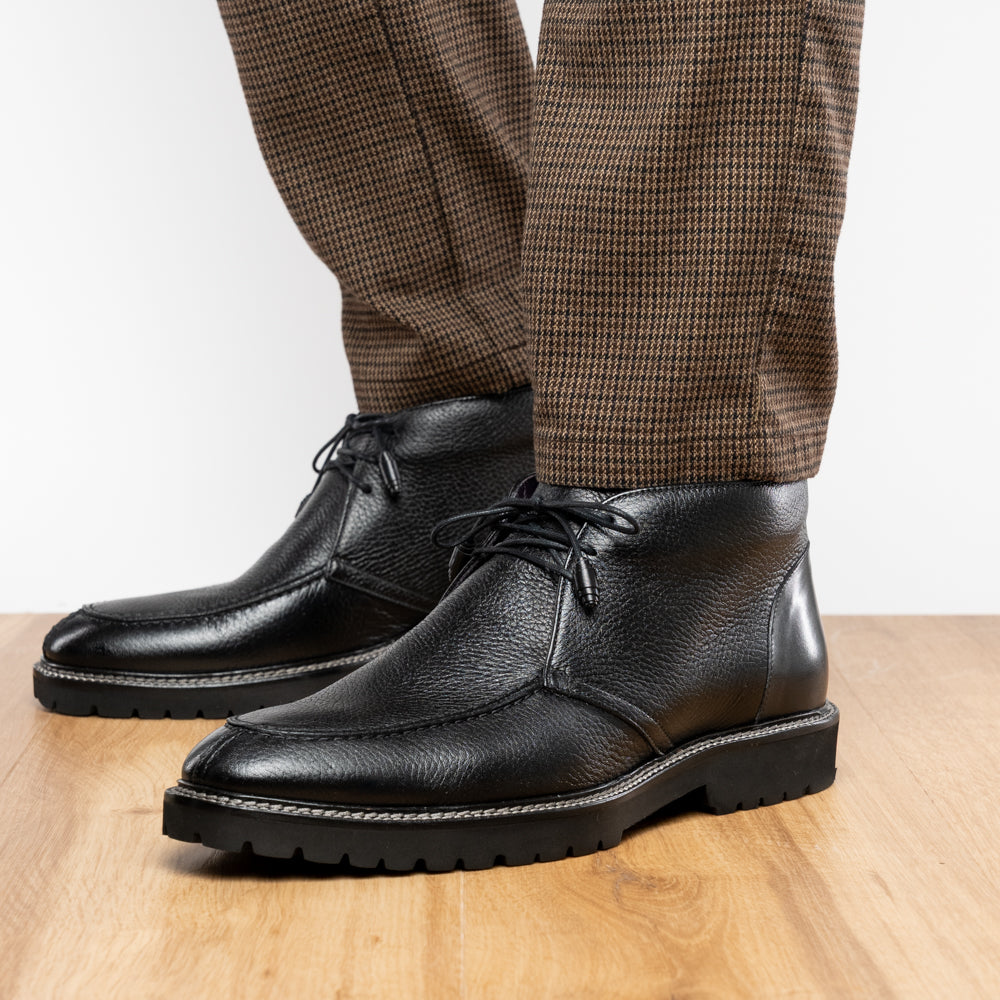 48-595-BLK CAMPO HIGH Deerskin Chukka Boot, Black