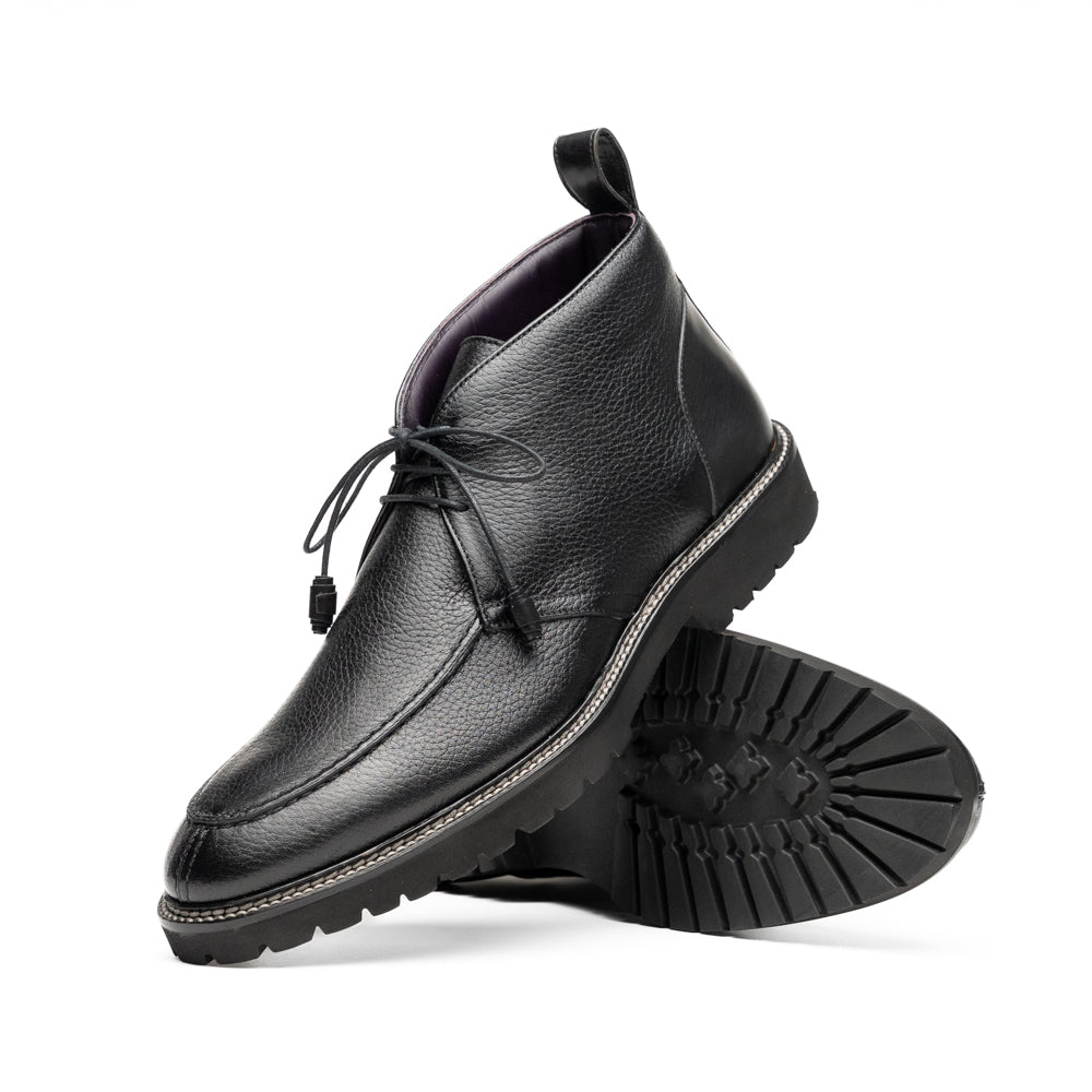 48-595-BLK CAMPO HIGH Deerskin Chukka Boot, Black