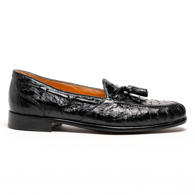 13-581-BLK FRANCO Ostrich Tassel Loafer, Black