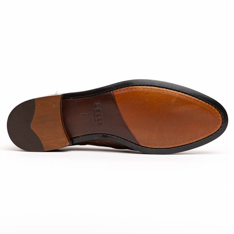 13-581-BRN FRANCO Ostrich Tassel Loafer, Brown