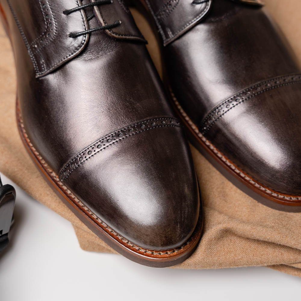 25-548-GRY GIOVANNI Italian Calfskin Lace Up Black