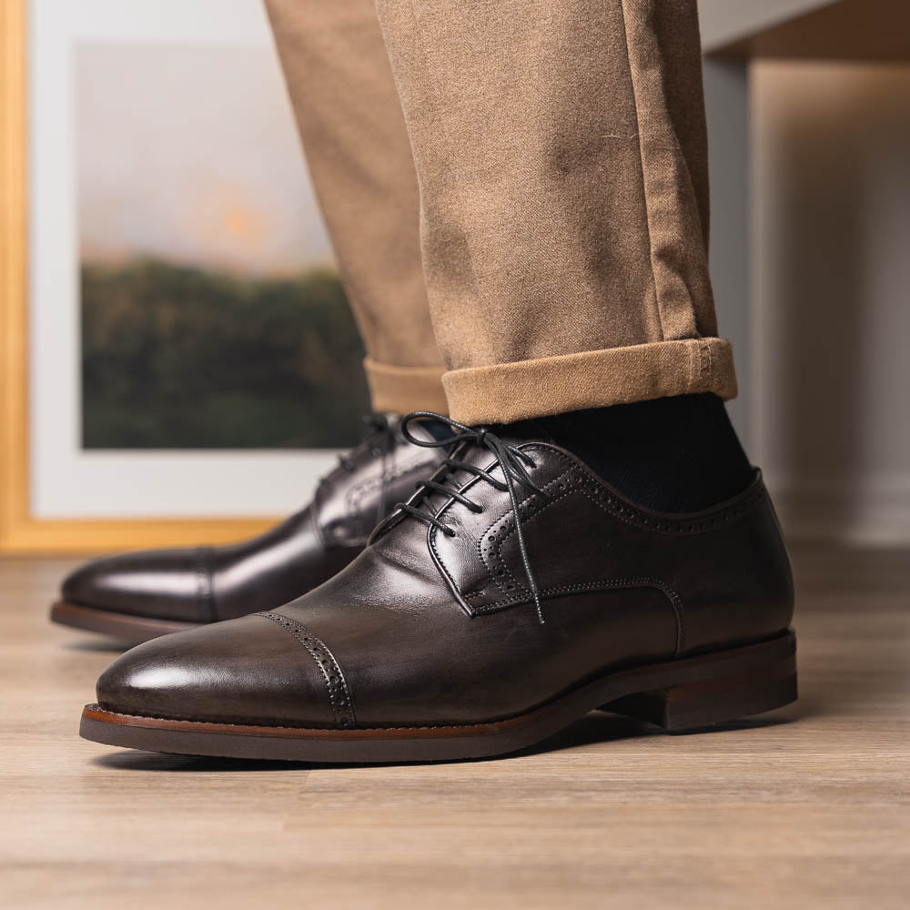 25-548-GRY GIOVANNI Italian Calfskin Lace Up Black