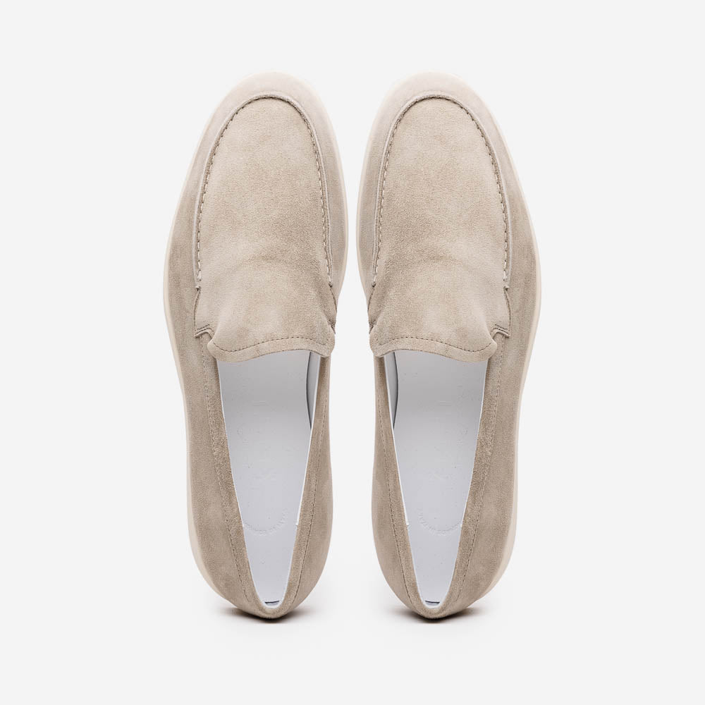 16-621-BON LIVORNO Sueded Italian Goatskin Loafer Bone