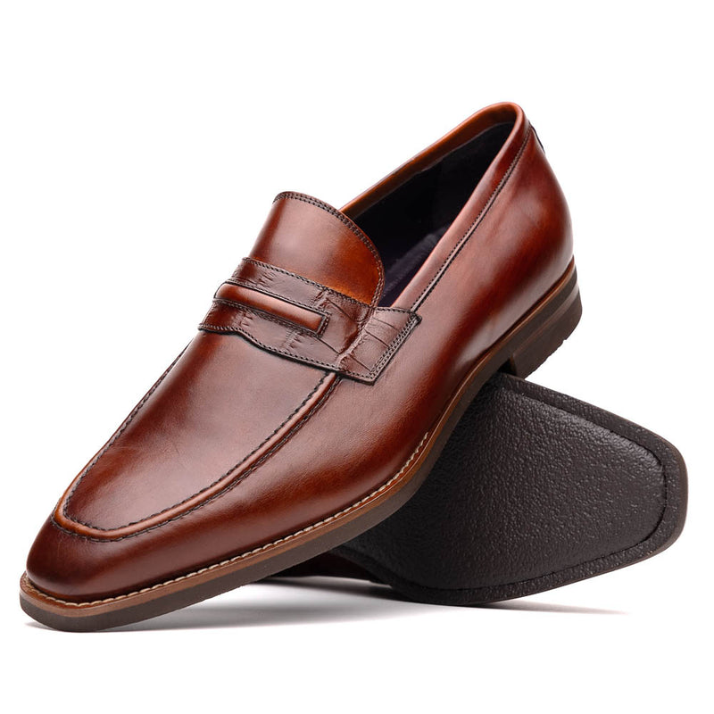 15-703-CGN MEO Hand Burnished Loafers Cognac